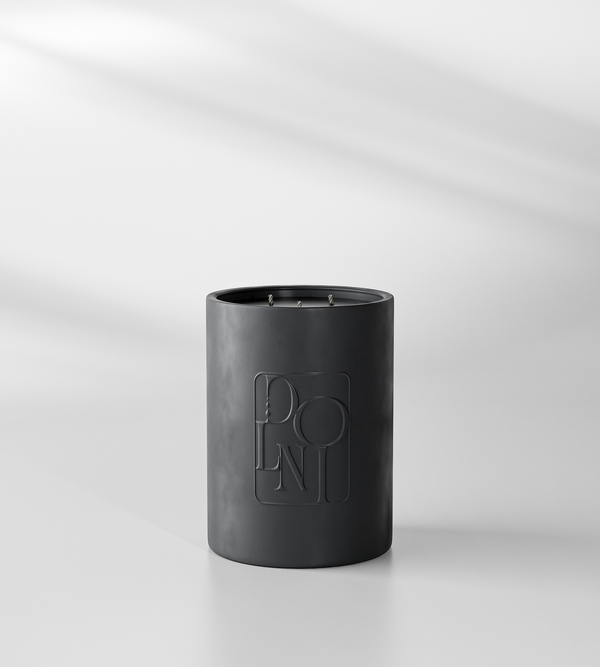 Dolni Large Black Ceramic 600g Tuberose & Sandalwood Candle