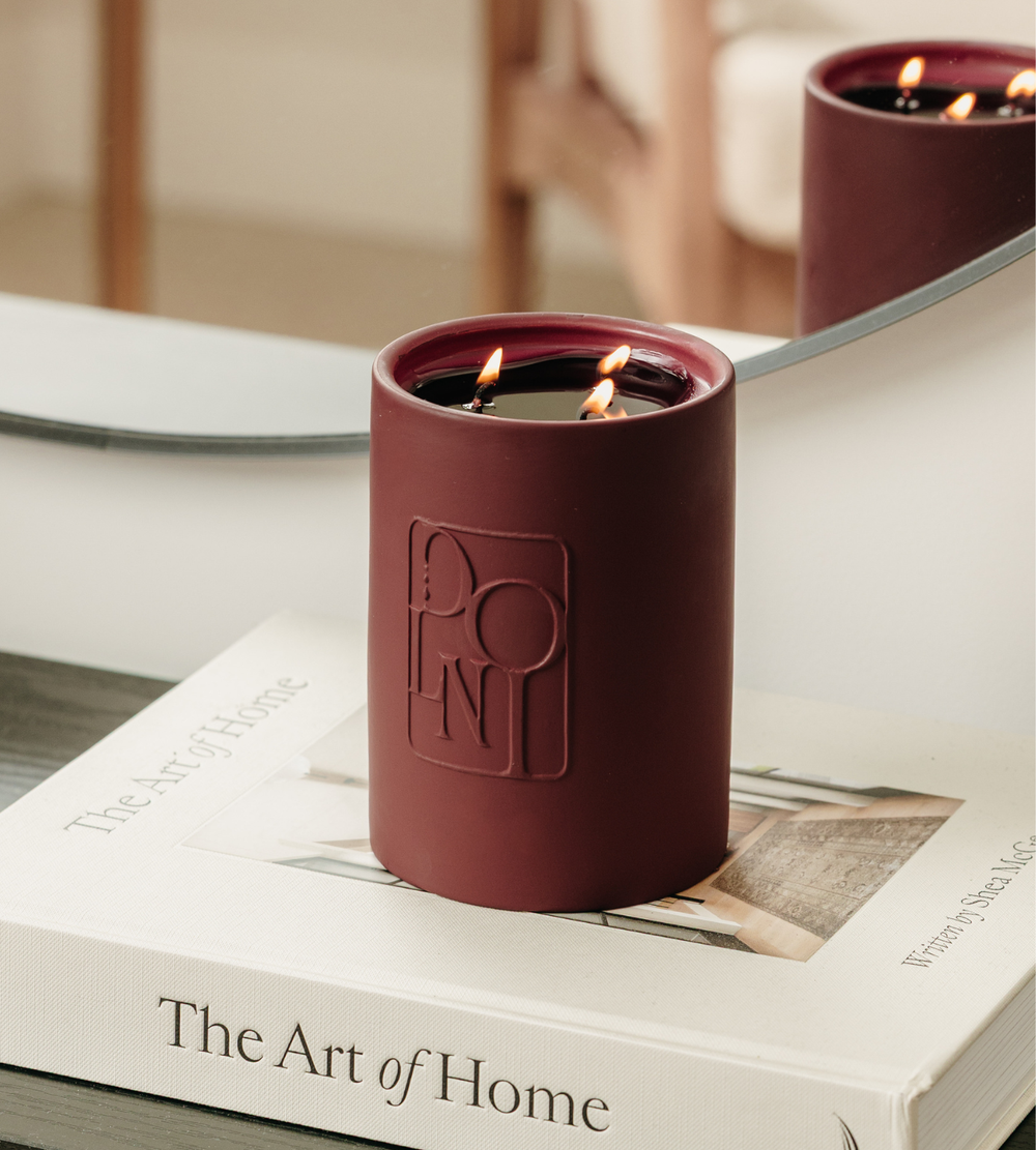 Dolni Large Ceramic 600g Dark Cherry Candle
