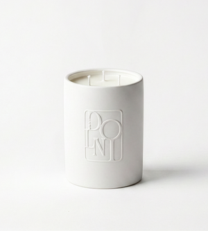 Dolni Large White Ceramic 600g Amber & Patchouli Candle
