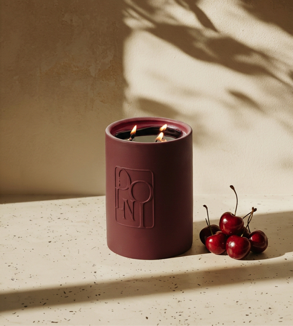 Dolni Large Ceramic 600g Dark Cherry Candle