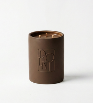 Dolni Large Brown Ceramic 600g Tobacco & Oud Candle