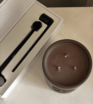 Dolni Large Brown Ceramic 600g Tobacco & Oud Candle